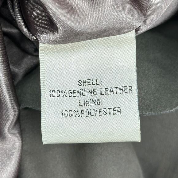 My Tribe Gray‎ Leather Asymmetrical Hem Peplum 3/4 Sleeve Zip Jacket Medium - Picture 6 of 9